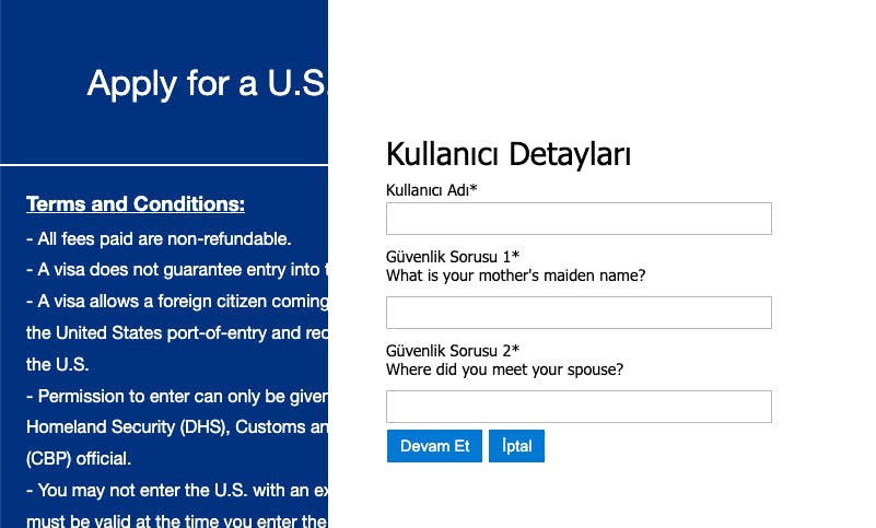Amerika Yeni Randevusu Sistemi Güvenlik Soruları